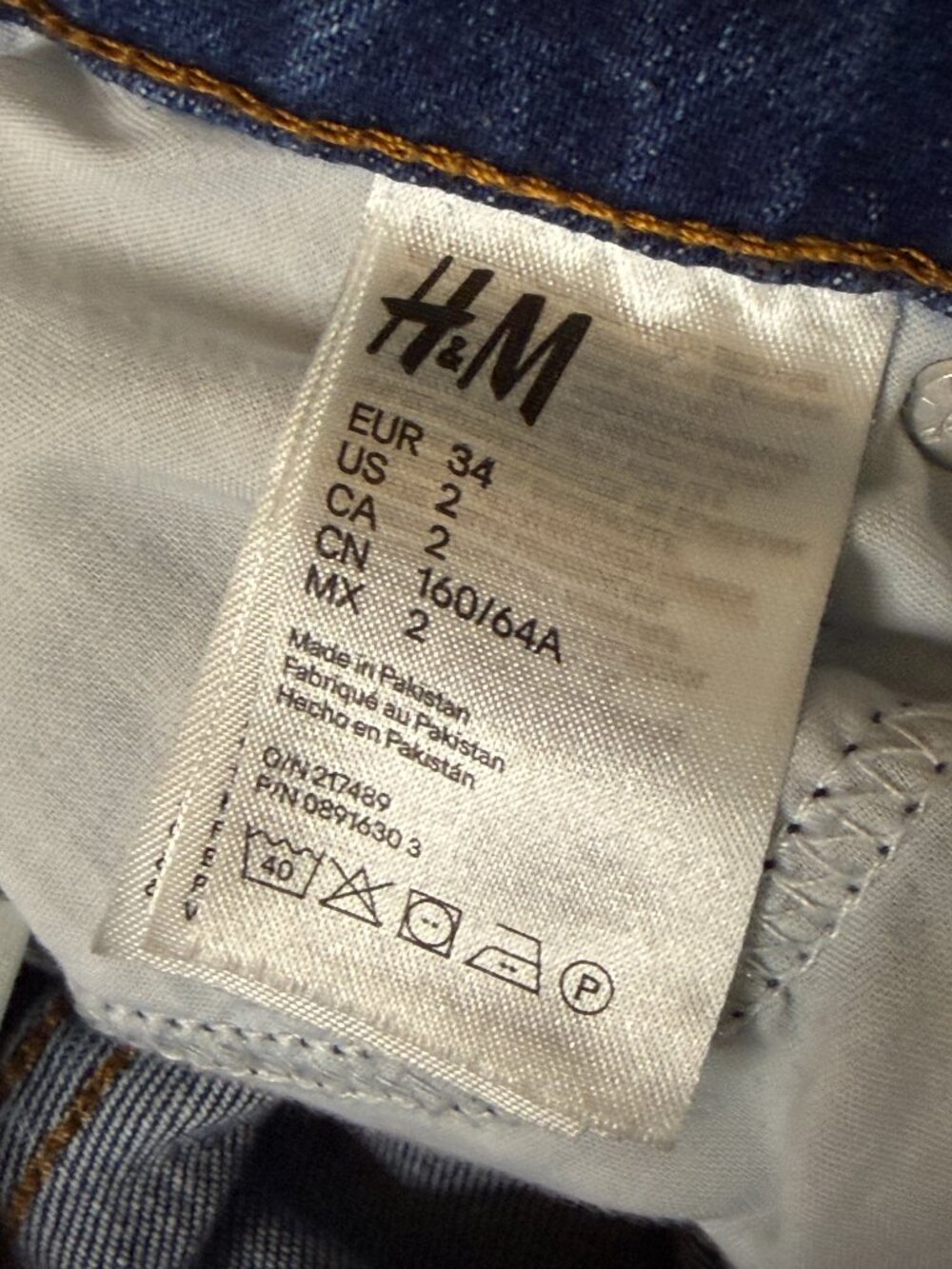 H&M Vintage Skinny High Waist Jeans Denim Pants Women Blue 2 - Picture 6 of 8